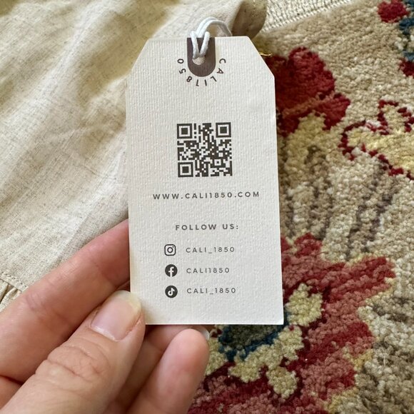 CALI 1850 {NWT} Lined Tiered Maxi Dress | Small, oatmeal | spaghetti strap - Picture 13 of 13